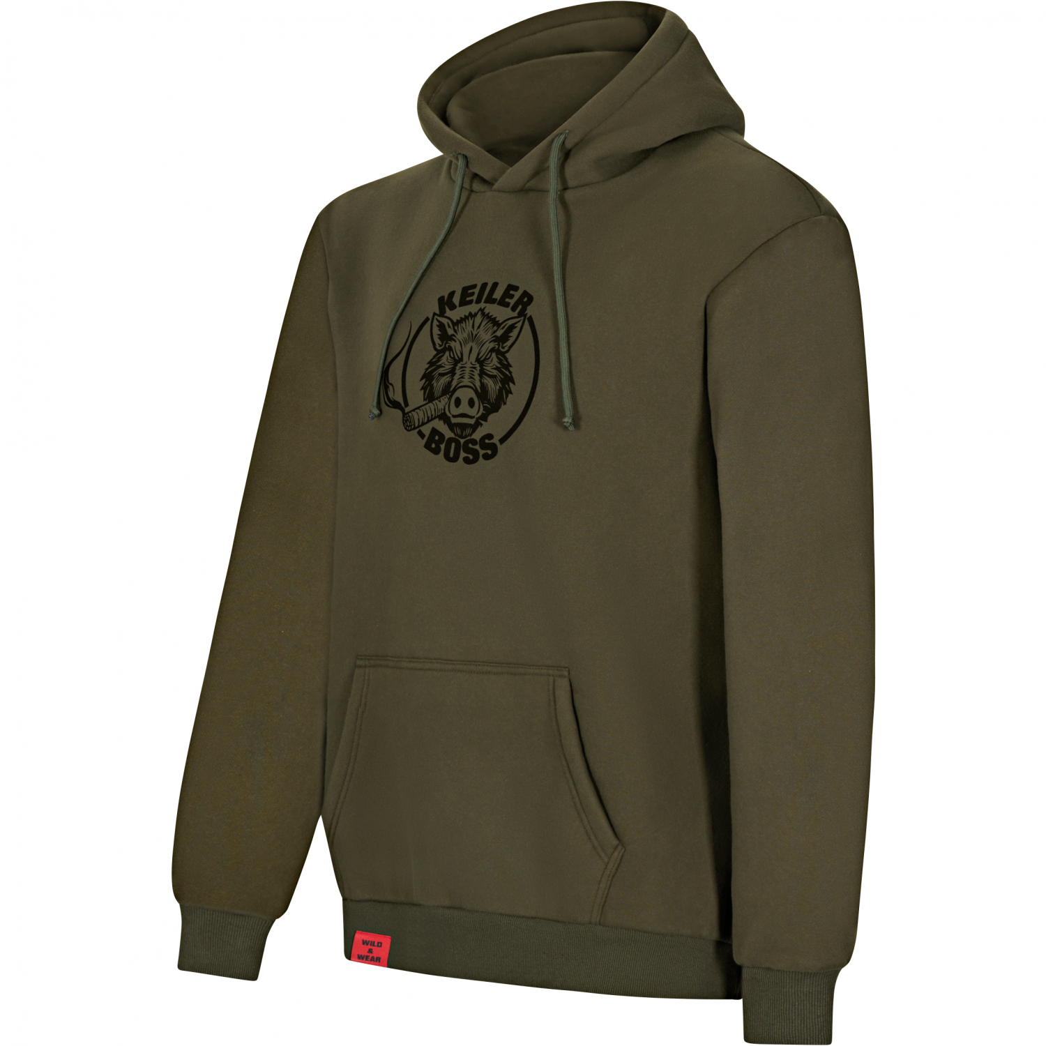 il Lago Prestige Wild & Wear Hoodie "Keiler Boss" Herren (Oliv) 