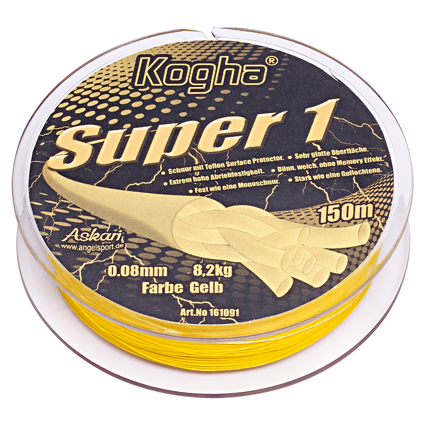 Kogha Angelschnur Super 150 m) Askari Angelshop - 1 (gelb, günstig kaufen
