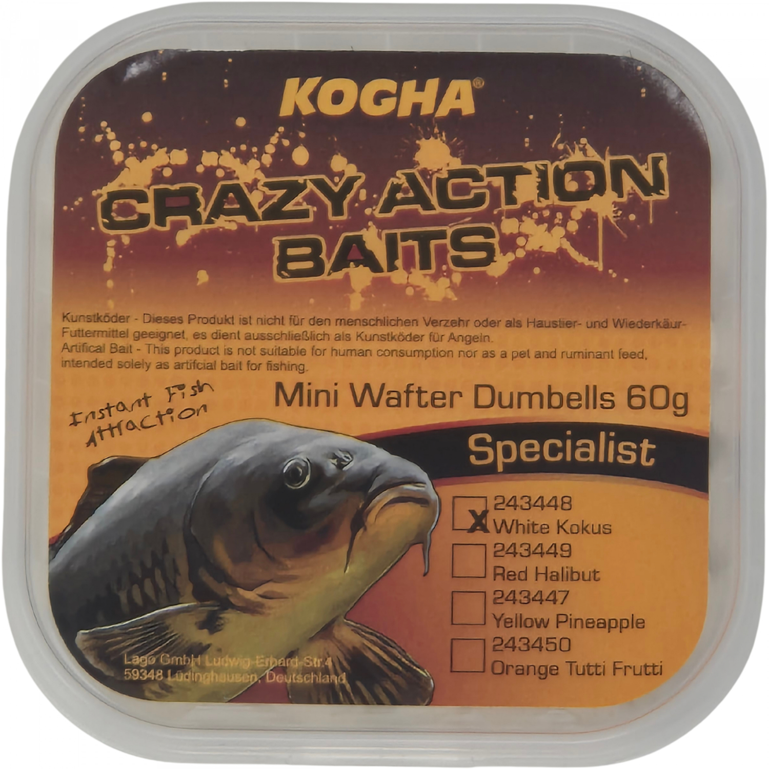 Kogha Crazy Action Baits Mini Wafter Dumbells (Kokos) 