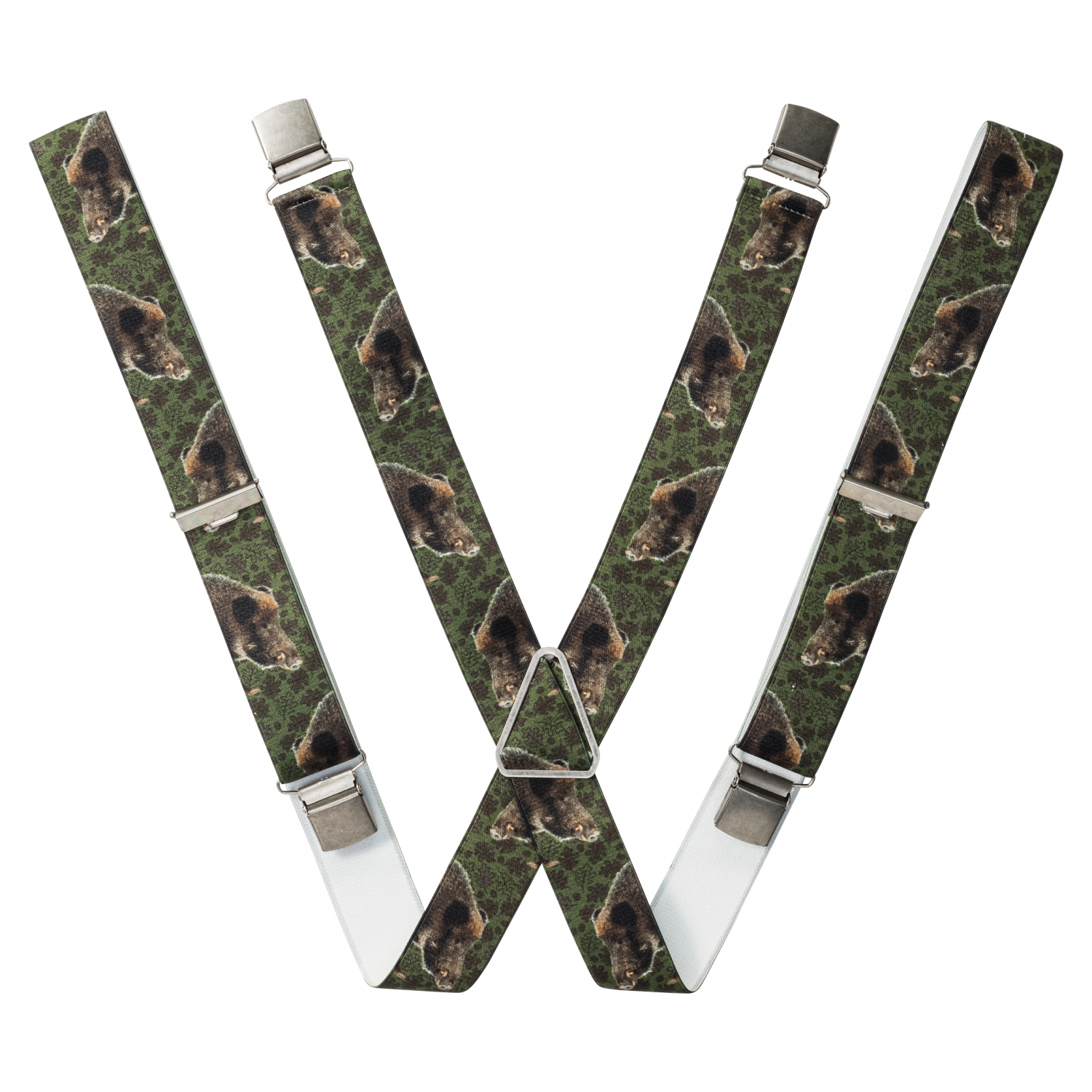 Luise Steiner Hosenträger Unisex, m. Wildsau-Motiv (Olv) 