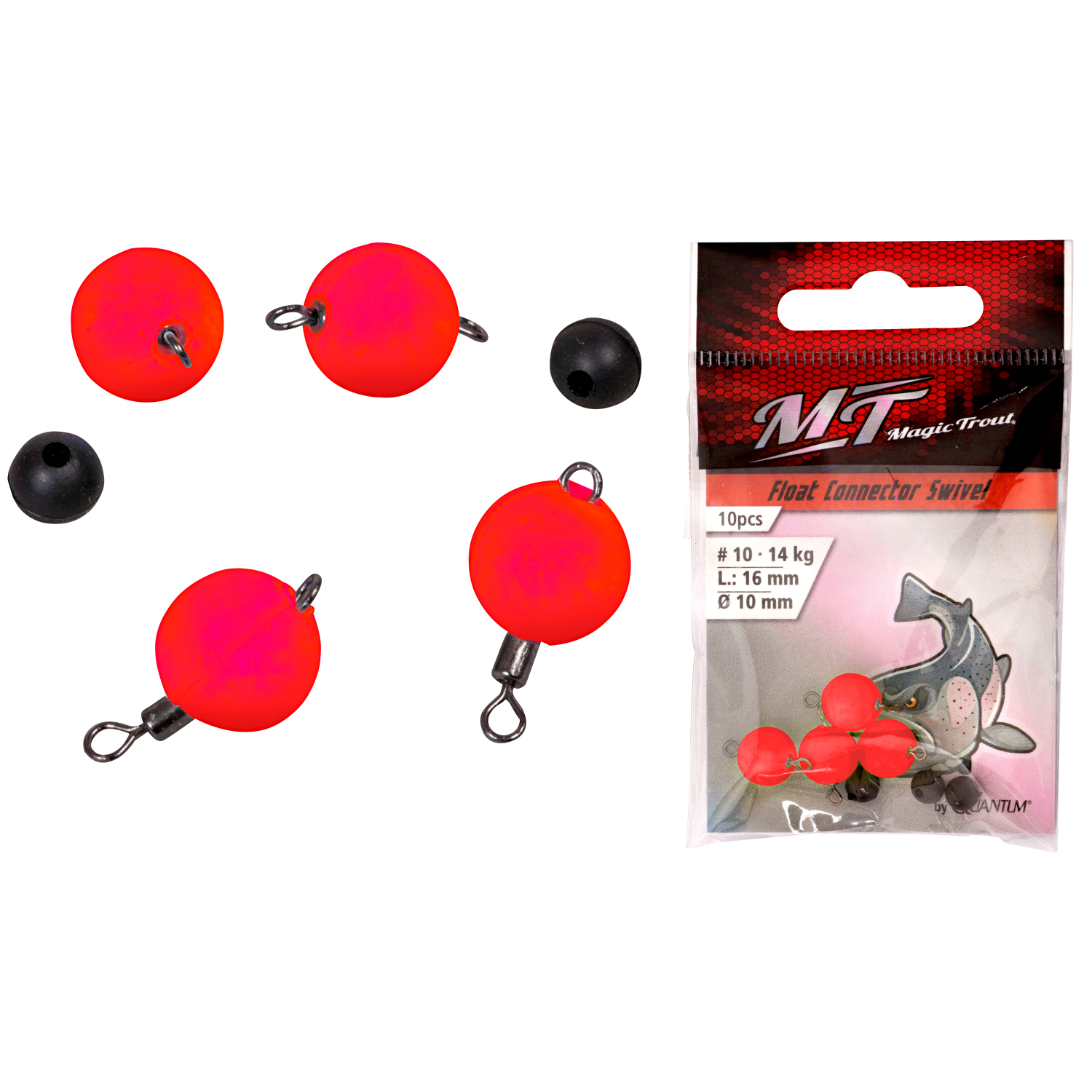 Magic Trout Float Connector Swivel (rot) 