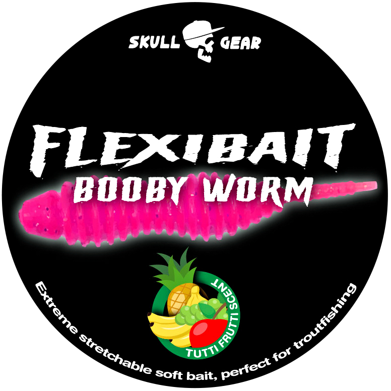 OGP Gummiköder Flexibait Booby Worm Tutti Frutti (Pink) 