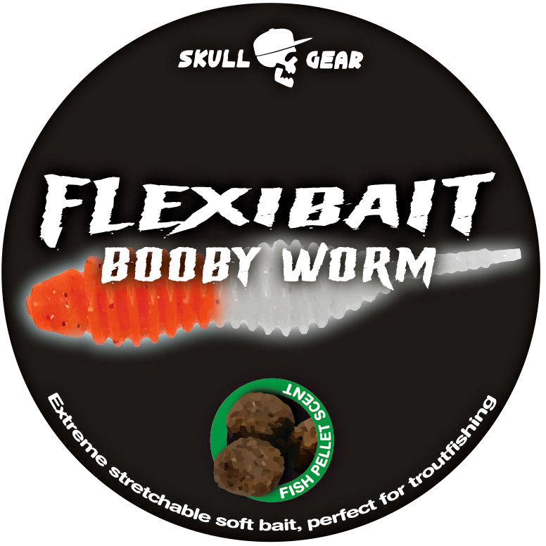 OGP Gummiköder Skull Gear Flexibait Bobby Worm Fish Pellet (Orange/White) 