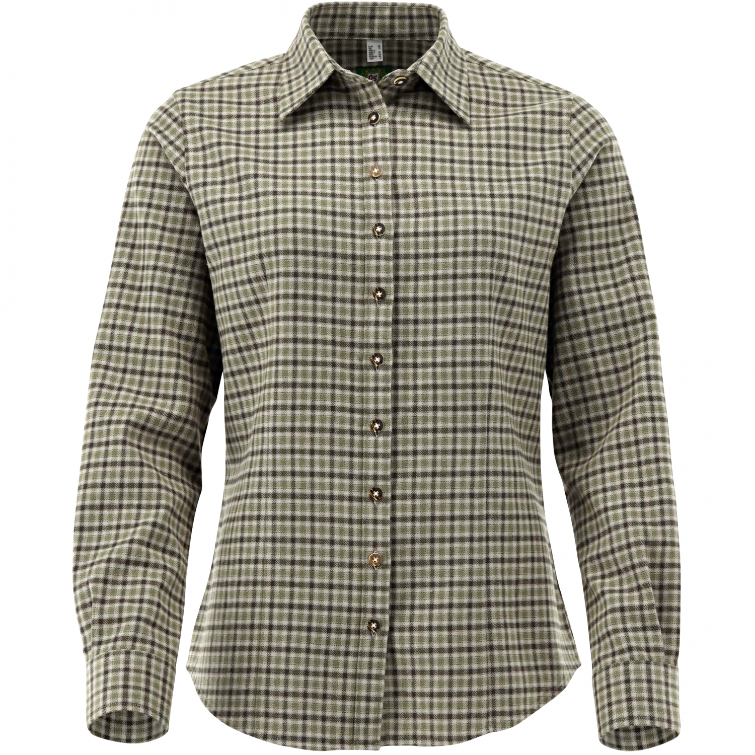 OS Trachten Damen Bluse (oliv/braun) 