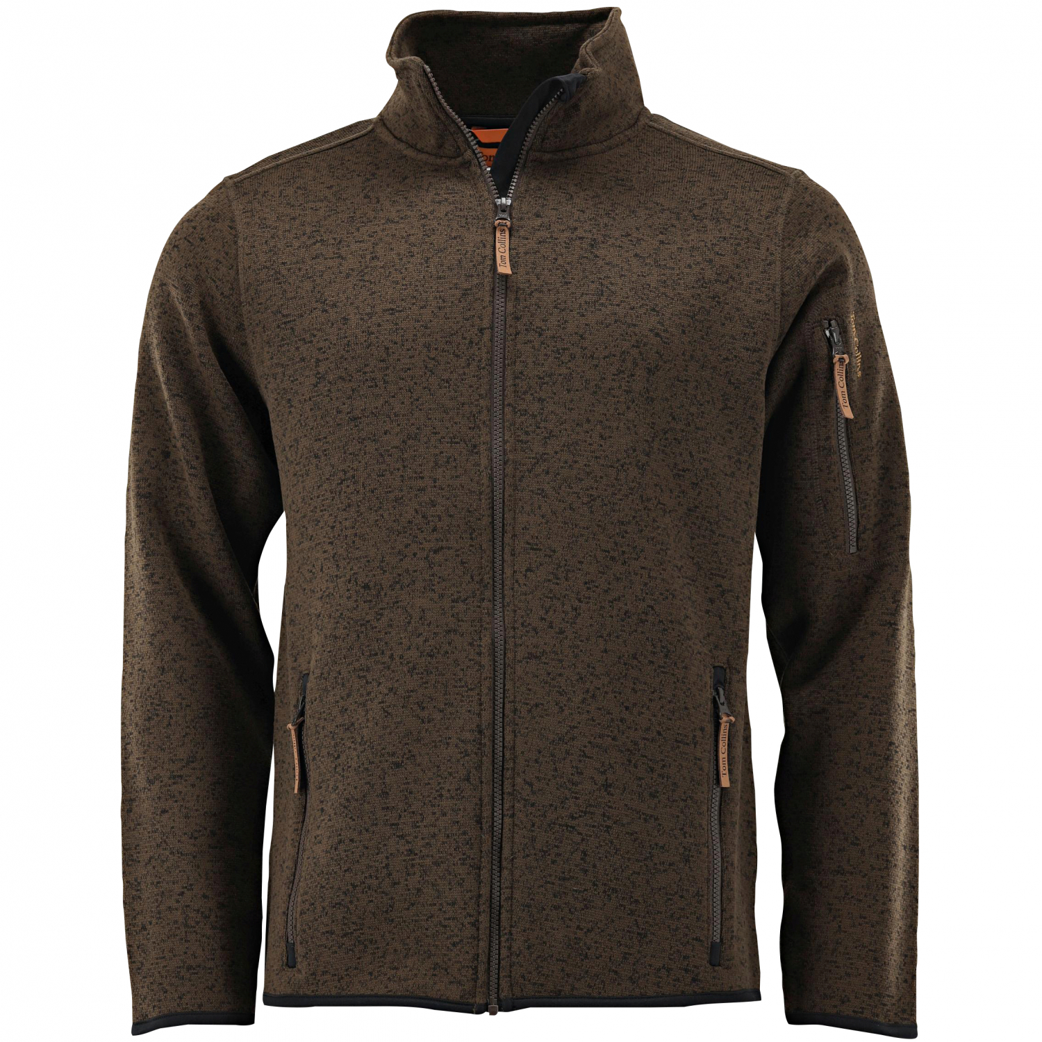 OS Trachten Jatya Strickfleece Jacke Herren (Dunkelbraun) 