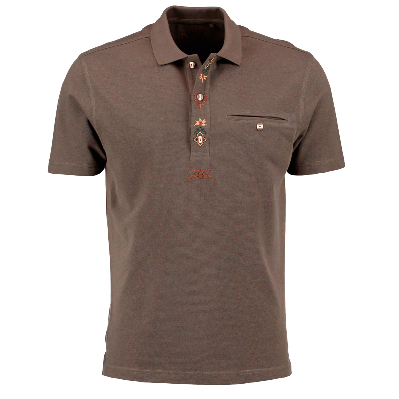 OS Trachten Polo Shirt (braun) 