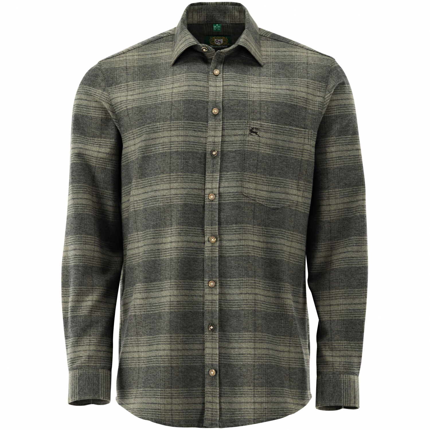 OS Trachten Stagma Slim Fit Jagdhemd Herren (Oliv) 