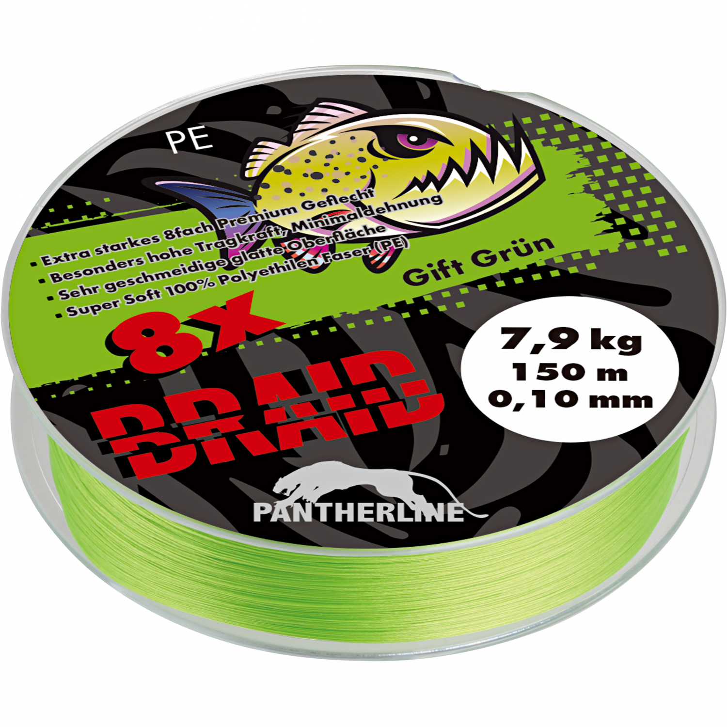 Paladin Pantherline Braid 8fach geflochten (gift grün) 