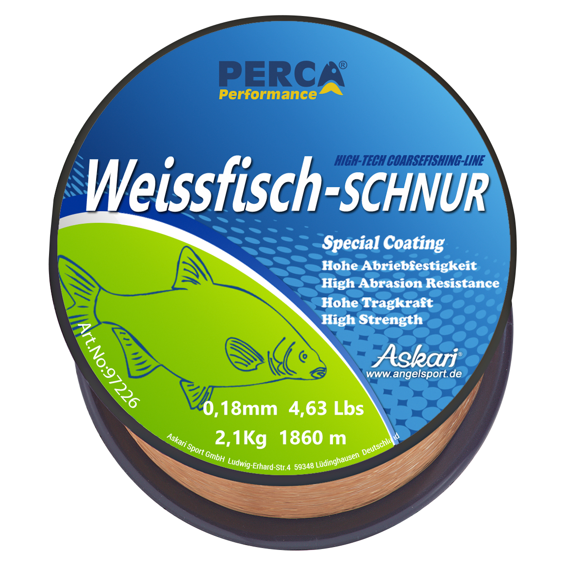 Perca Original Weißfischschnur Performance (goldgelb) 
