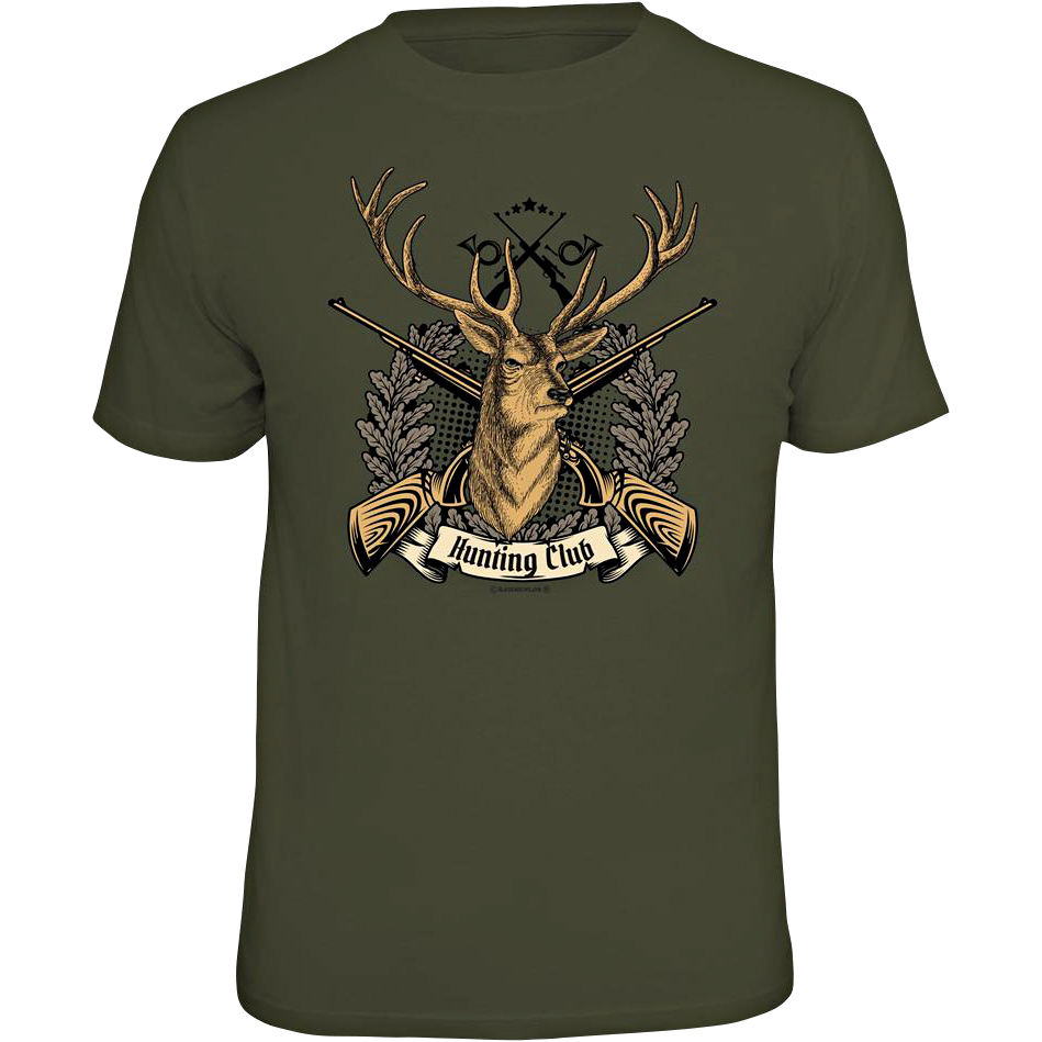 Rahmenlos "Hunting Club" T-Shirt Unisex (Oliv) 