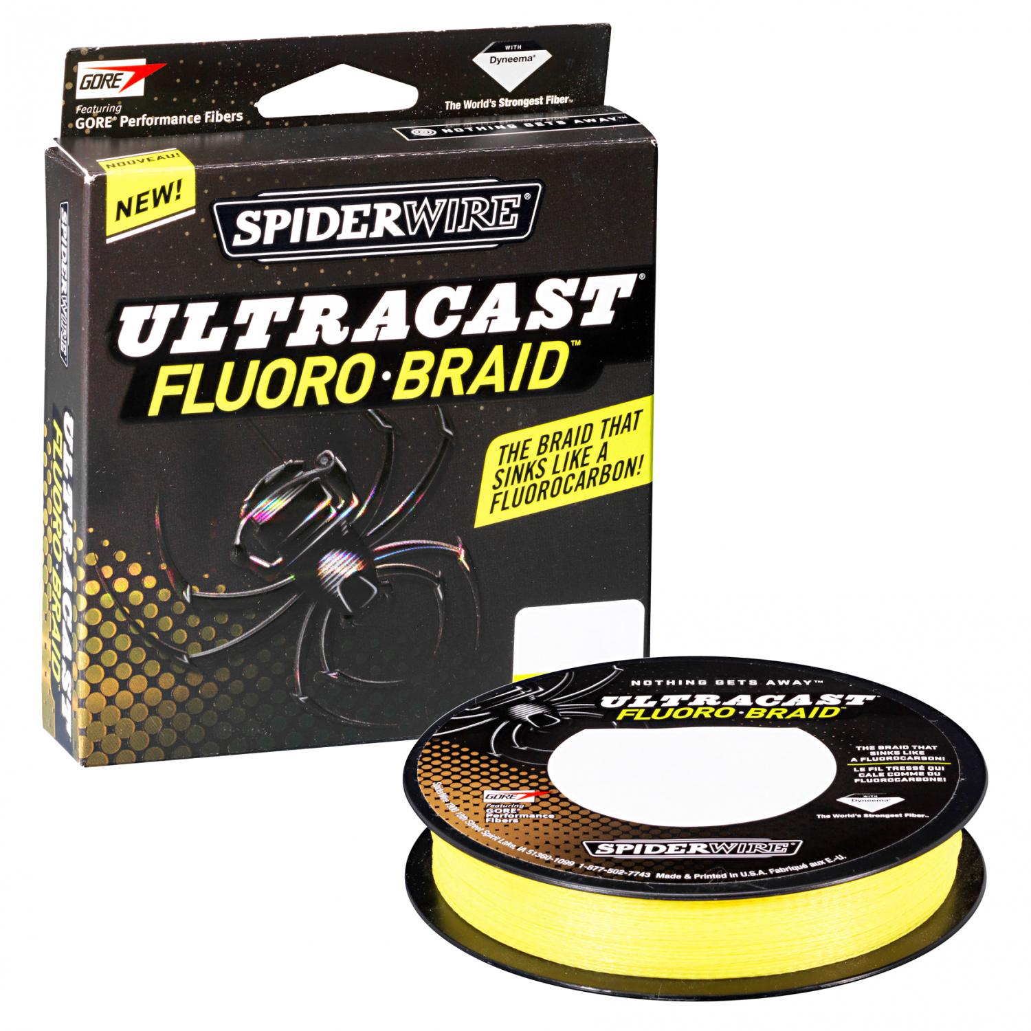 Spiderwire Angelschnur Ultracast Fluorobraid (Yellow) 