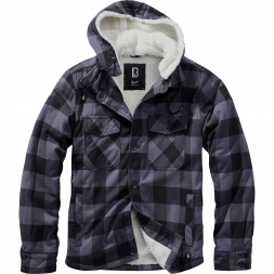 Brandit Herren Lumberjacket Hooded (grau/schwarz)