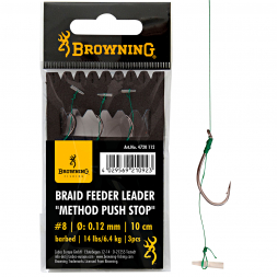 Browning Vorfachhaken Braid Feeder Leader Method Push Stop (bronze)