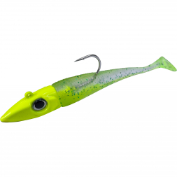  Gummifisch Flexxxi Mini mit Twitcher (lemon UV) Paddle