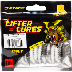  Lifter Lures Larvy, White/Black 