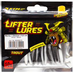 FTM Lifter Lures Wurmy, White/Black 