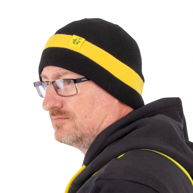 Black Cat Beanie Hat (Black/Yellow) 