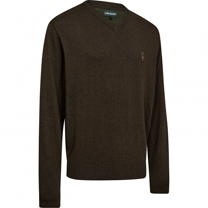 Deerhunter Harrington V-Neck Knit Herren (Brown Melange) 