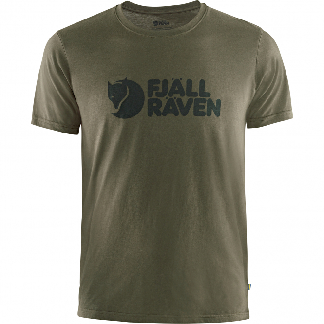 Fjällräven Övik Logo T-Shirt M Herren (Dark Olive) 