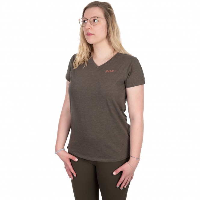 Fox Women's Clothing V-Neck Damen (Smoky Gray/Green Mottled) 