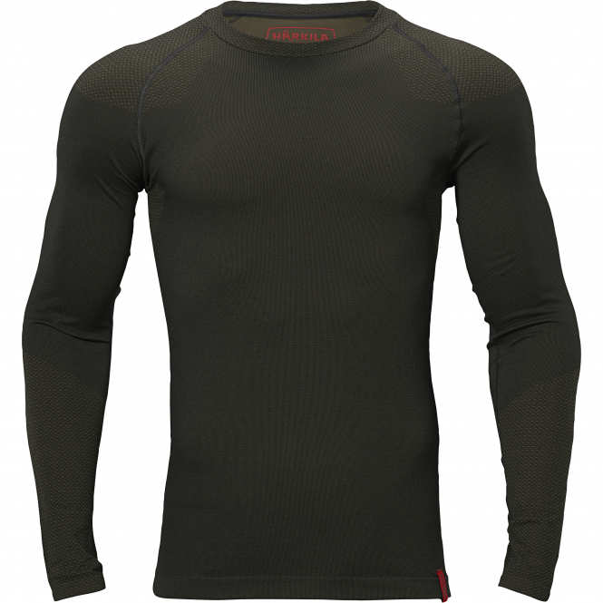 Härkila Base Active L/S O-Neck Longsleeve Unisex (Dark Willow Green) 