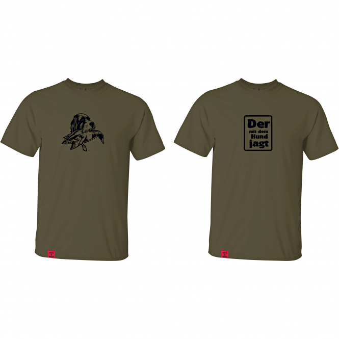 il Lago Prestige 2er-Set: Wild & Wear T-Shirt "Der mit dem Hund jagt" Herren (Oliv) 