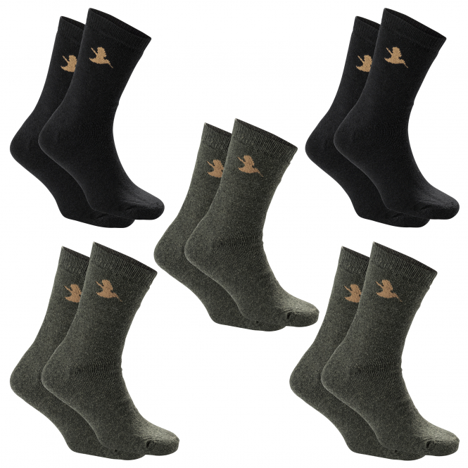 il Lago Prestige 5er-Set: Thermosocken Geo Pro Unisex (Oliv/Schwarz) 