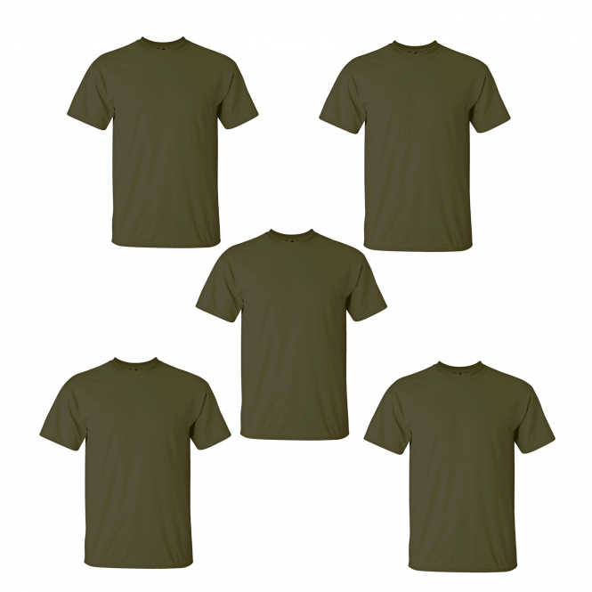 il Lago Prestige 5er-Set: T-Shirts Herren (Oliv) 
