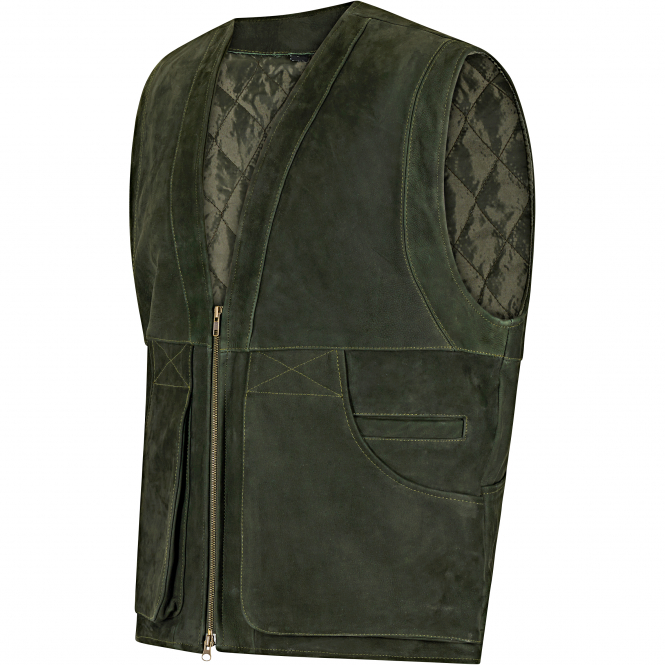 il Lago Prestige Lederweste Field Vest Herren (Oliv) 