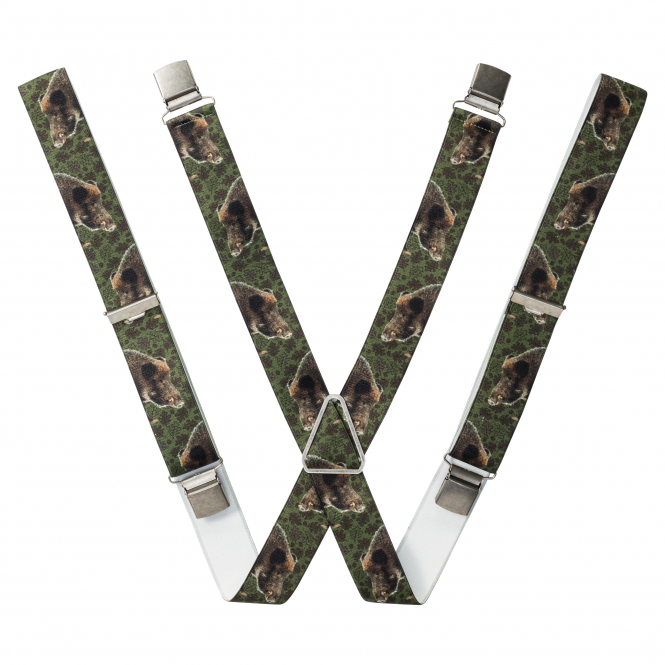 Luise Steiner Hosenträger Unisex, m. Wildsau-Motiv (Olv) 