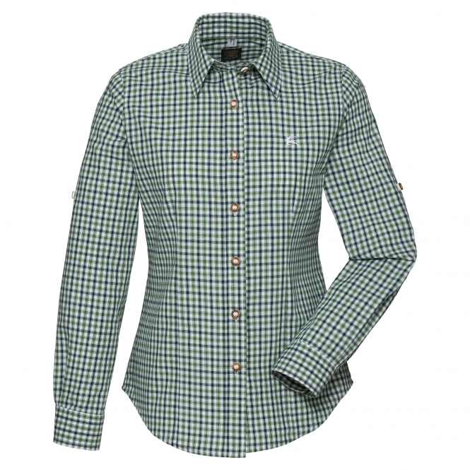 OS Trachten Grovo Bluse 1/1 Arm Damen (Dunkelgrün) 
