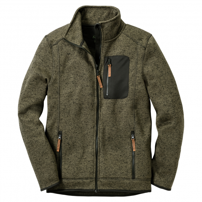 OS Trachten Nucku Strickfleecejacke Herren (Oliv) 