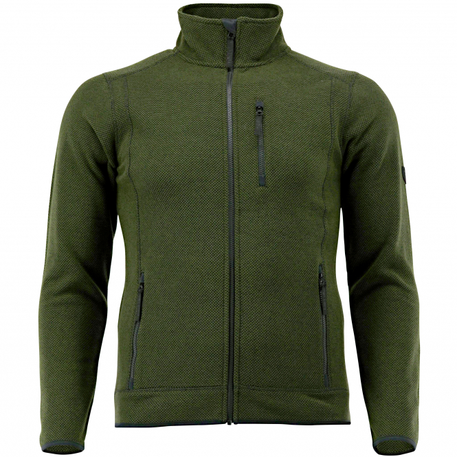 OS Trachten Pique-Fleece Jacke Herren (Oliv) 