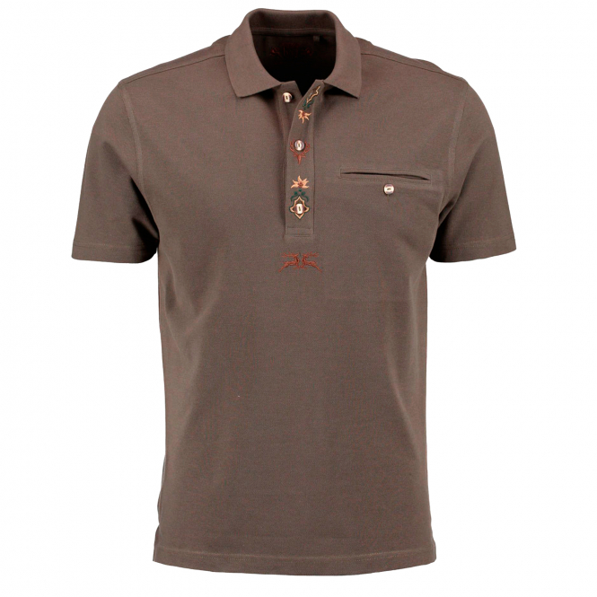 OS Trachten Polo Shirt (braun) 