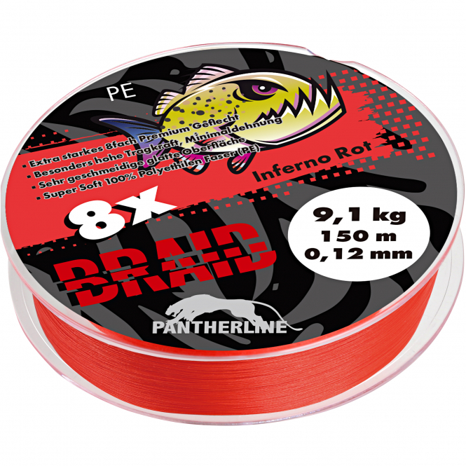 Paladin Pantherline Braid 8fach geflochten (inferno rot) 