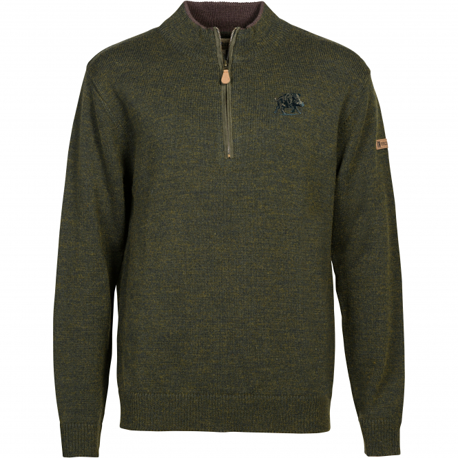 Percussion Islande Bestickter Troyer Herren, m. Wildschwein-Motiv (Khaki) 