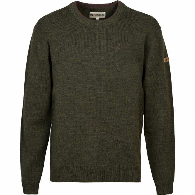 Percussion Islande Jagdpullover Herren, m. Rundhals (Khaki) 
