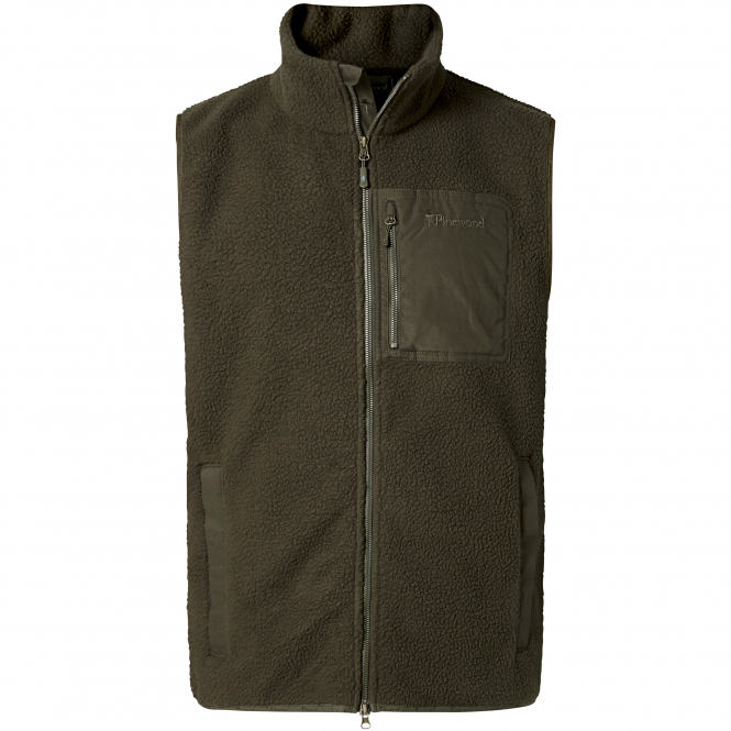 Pinewood Pile Fleece Vest Herren (Mossgreen) 