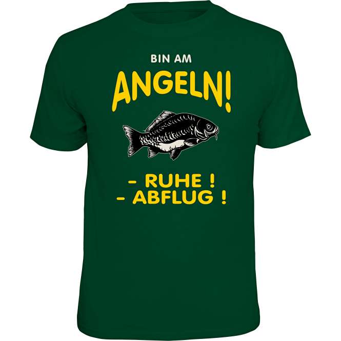 Rahmenlos Herren "Bin am Angeln!" T-Shirt Herren (Grün) 