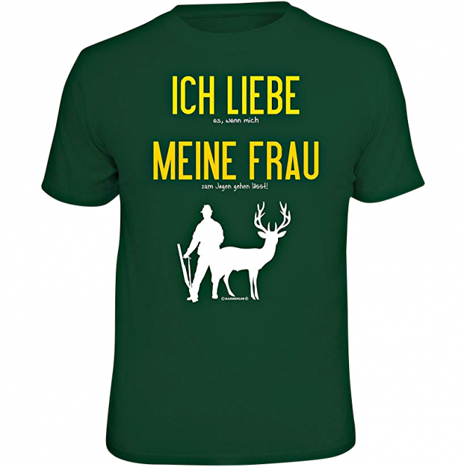 Rahmenlos "Ich liebe es, wenn mich meine Frau…" T-Shirt Herren (Grün) 