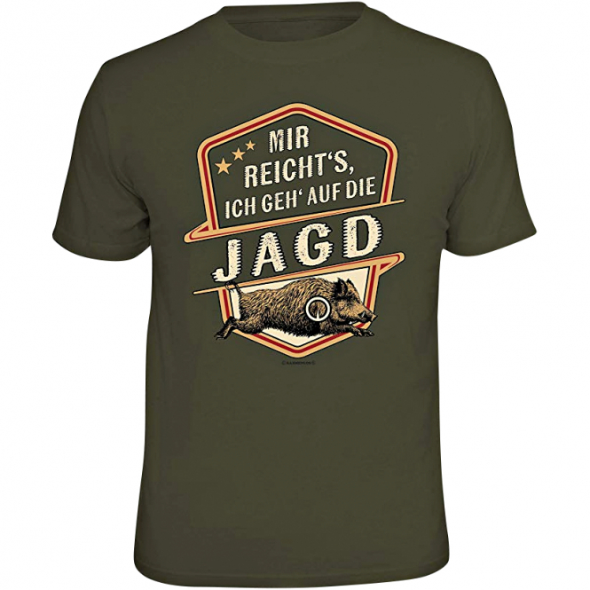 Rahmenlos "Mir reicht's - Ich geh auf die Jagd" T-Shirt Herren (Oliv) 
