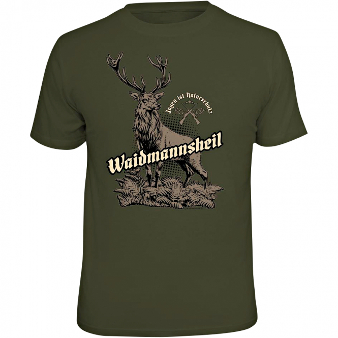 Rahmenlos "Waidmannsheil" T-Shirt Herren (Oliv) 