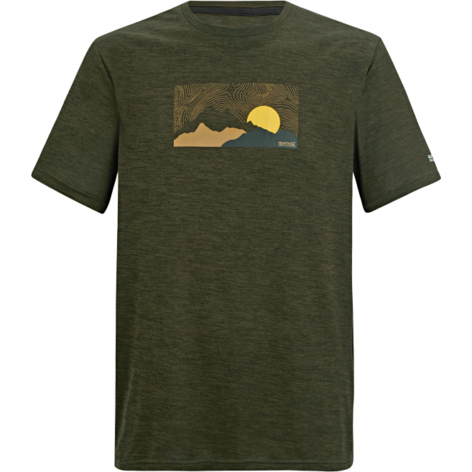 Regatta Fingal T-Shirt mit Graphic-Print Herren (Dark Khaki Marl) 