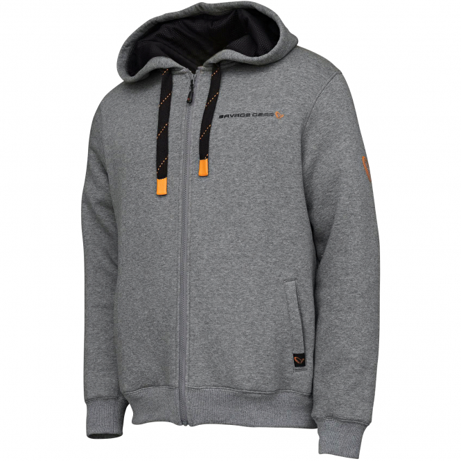 Savage Gear Classic Zip Hoodie Herren (Grey Melange) 