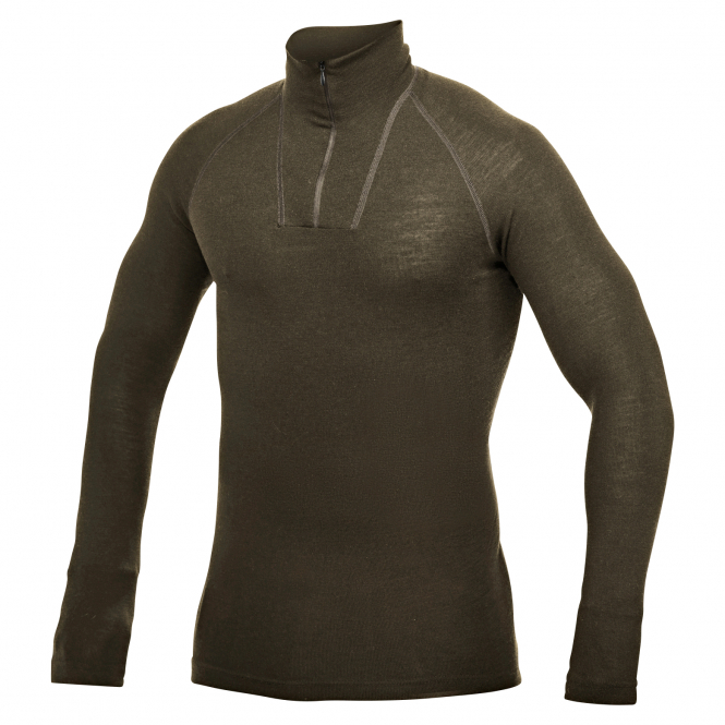 Woolpower Herren Zip Turtleneck Lite Herren (Pine Green) 