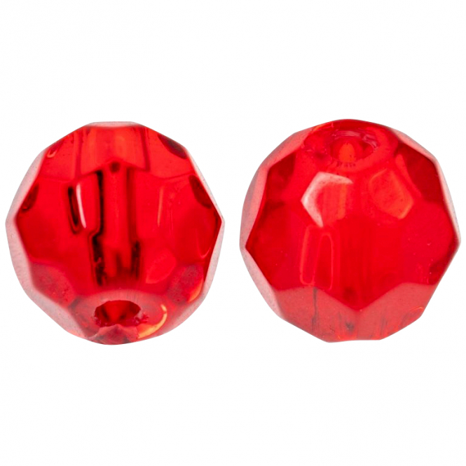 Zeck Faceted Glass Bead (Rot) 