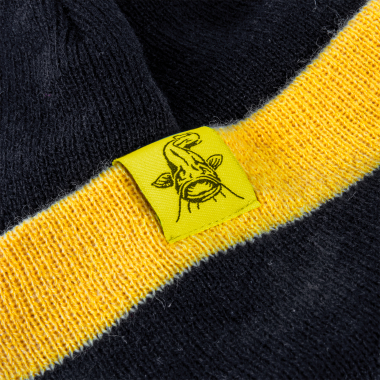 Black Cat Beanie Hat (Black/Yellow)