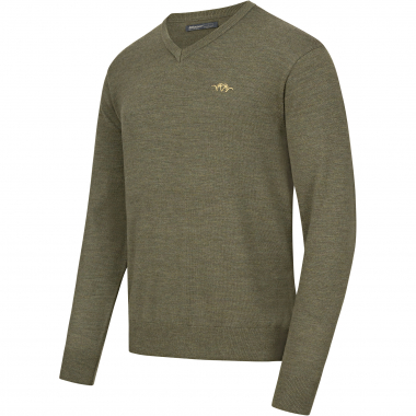 Blaser V-Neck Merino Sweater Herren (Dunkel Oliv)