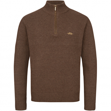 Blaser Woll Halfzip Sweater - braun
