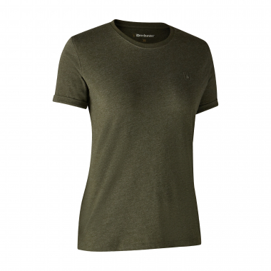 Deerhunter 2er-Pack Ladies Basis T-Shirts Damen (Adventure Green Melange, Grey Melange)